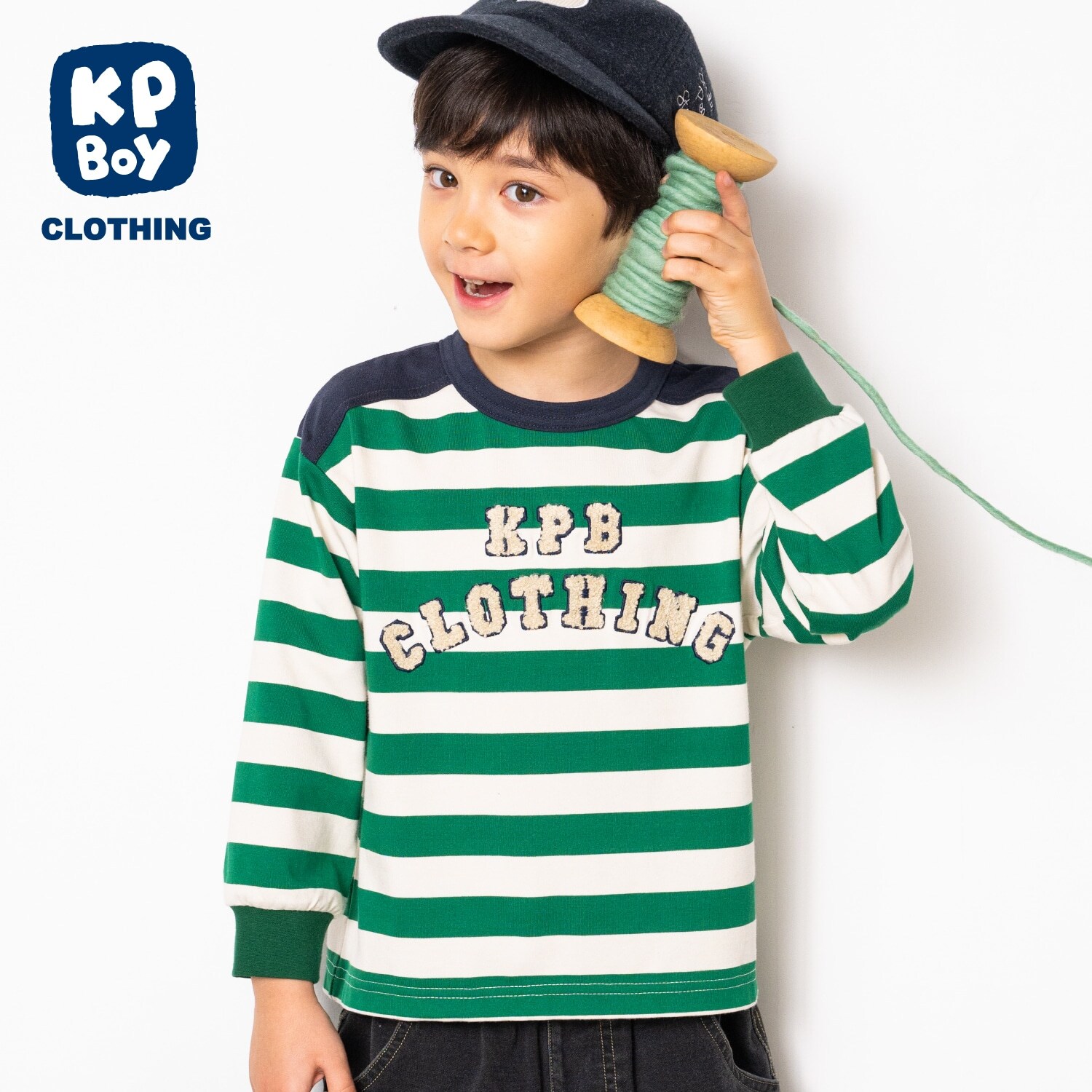 サガラロゴ刺シュウ ボーダー長袖Tシャツ