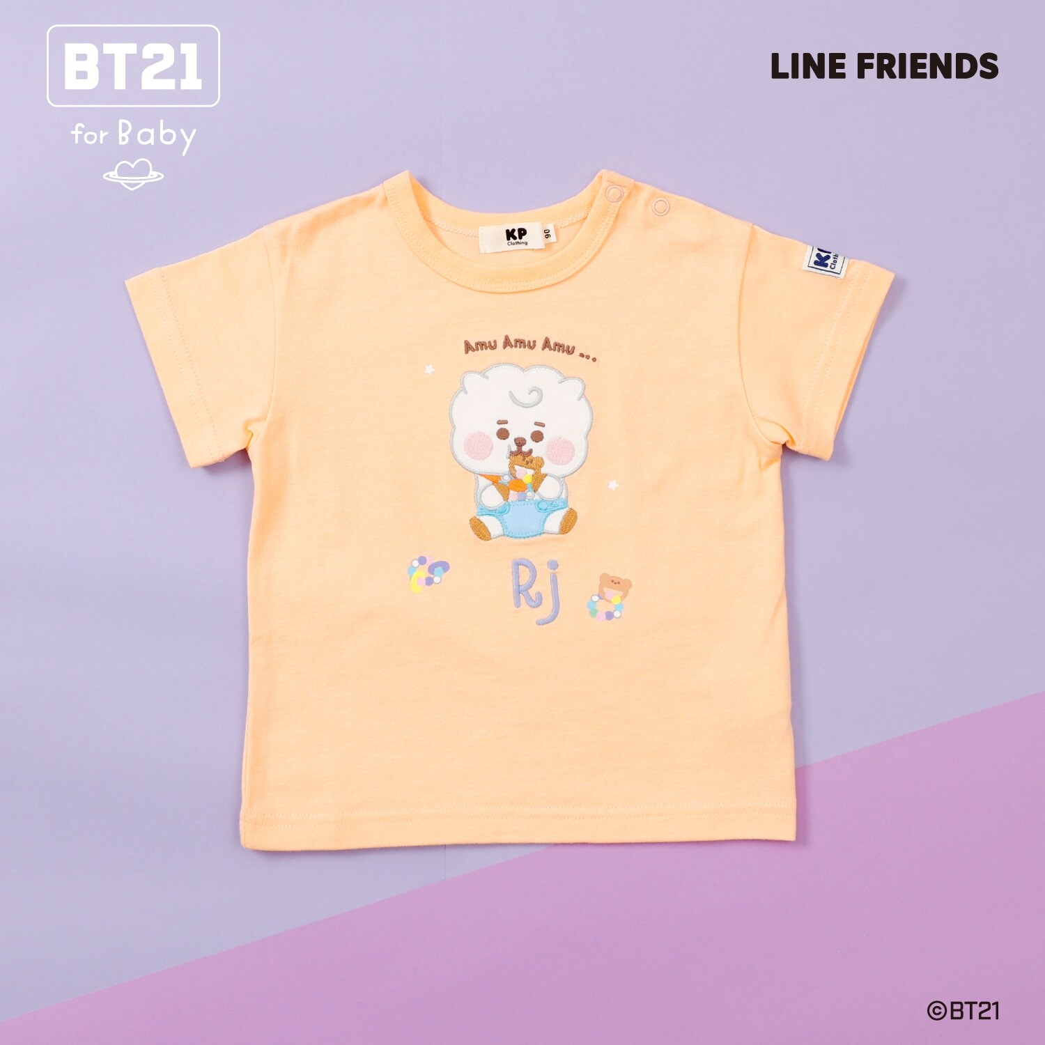 【BT21】アップリケ半袖Tシャツ