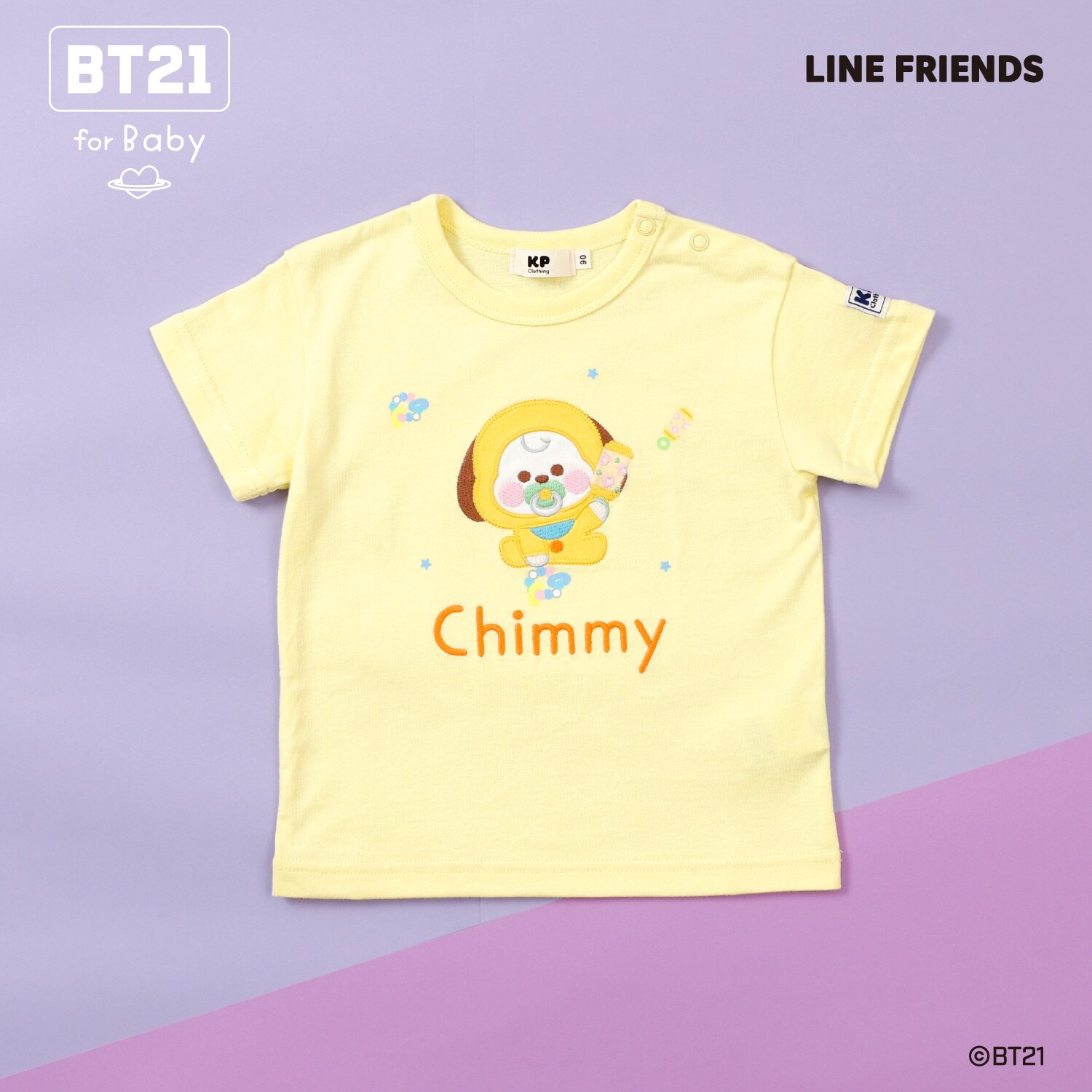 【BT21】アップリケ半袖Tシャツ