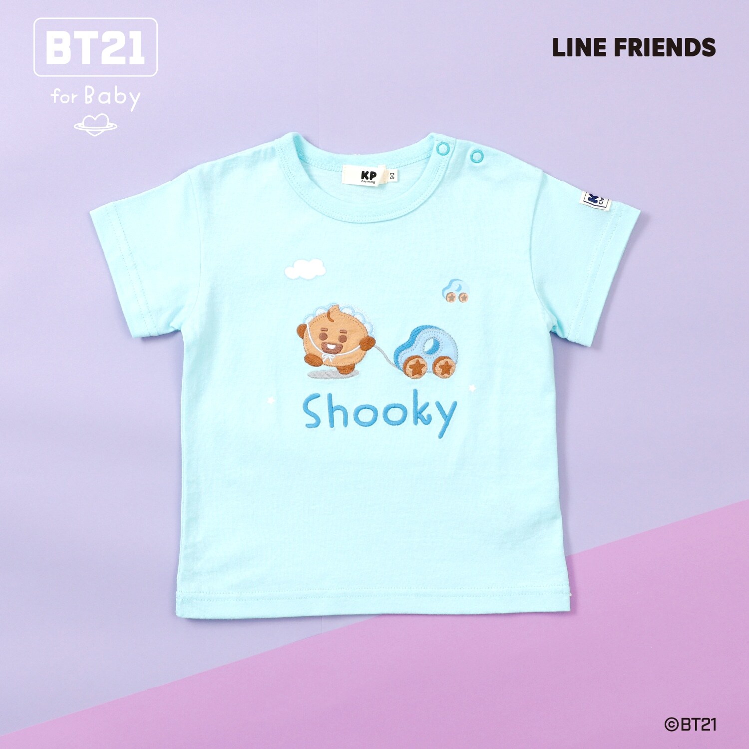 【BT21】アップリケ半袖Tシャツ