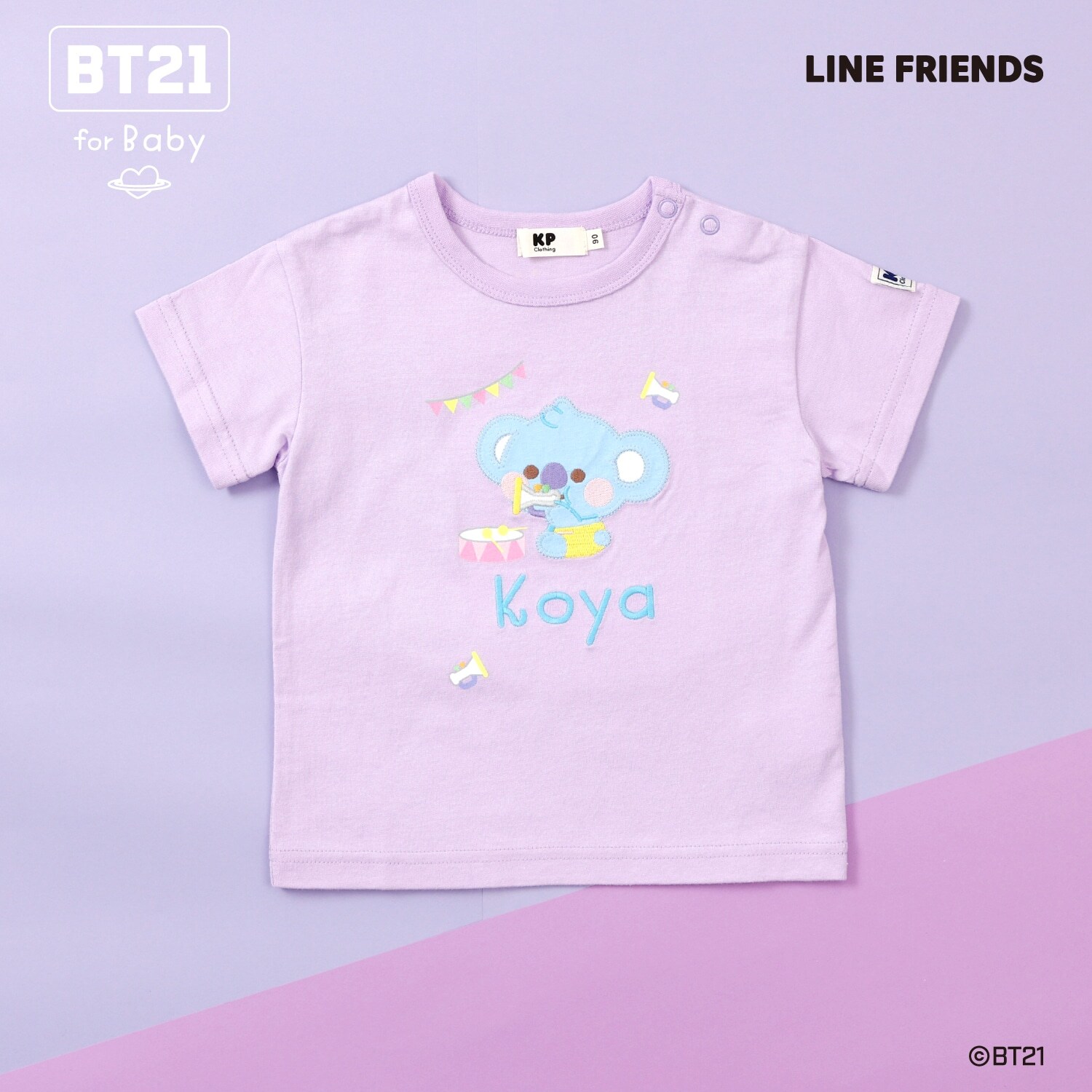 【BT21】アップリケ半袖Tシャツ