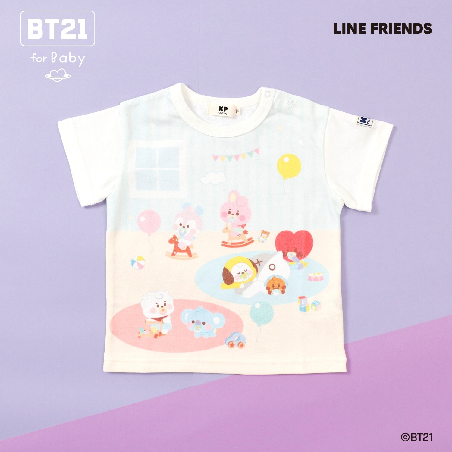 【BT21】パネルプリント半袖Tシャツ