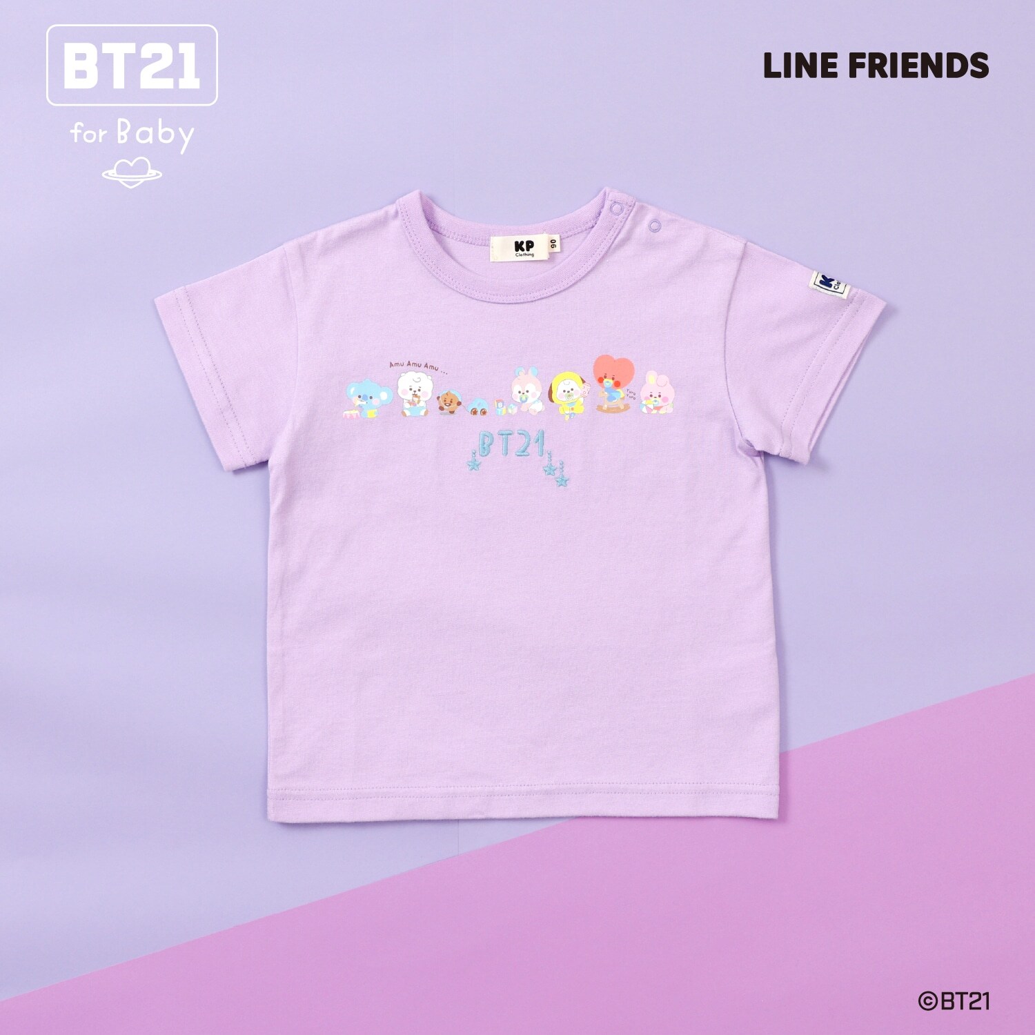 【BT21】プリント＆刺しゅう半袖Tシャツ(ベビー)