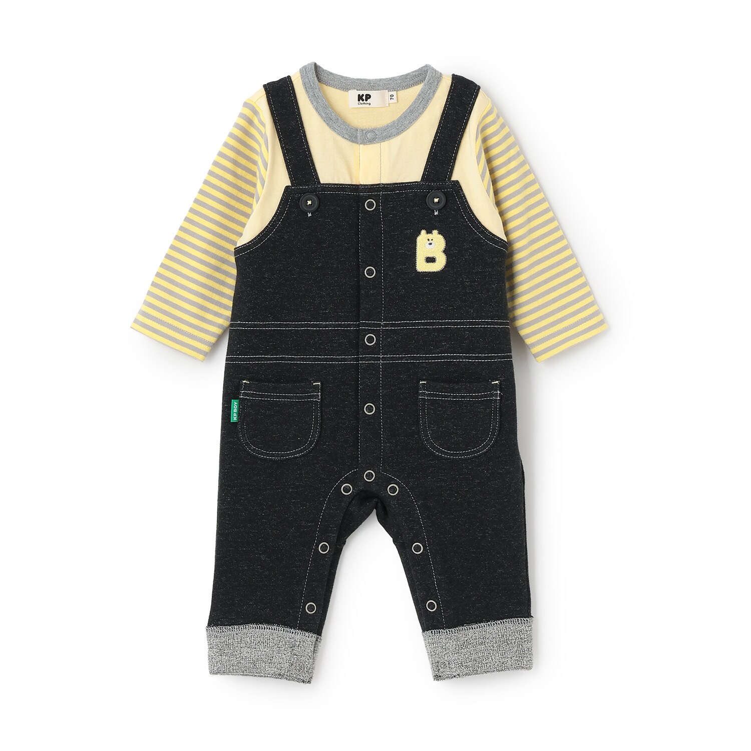 レイヤード風ストレッチ裏毛 カバーオール