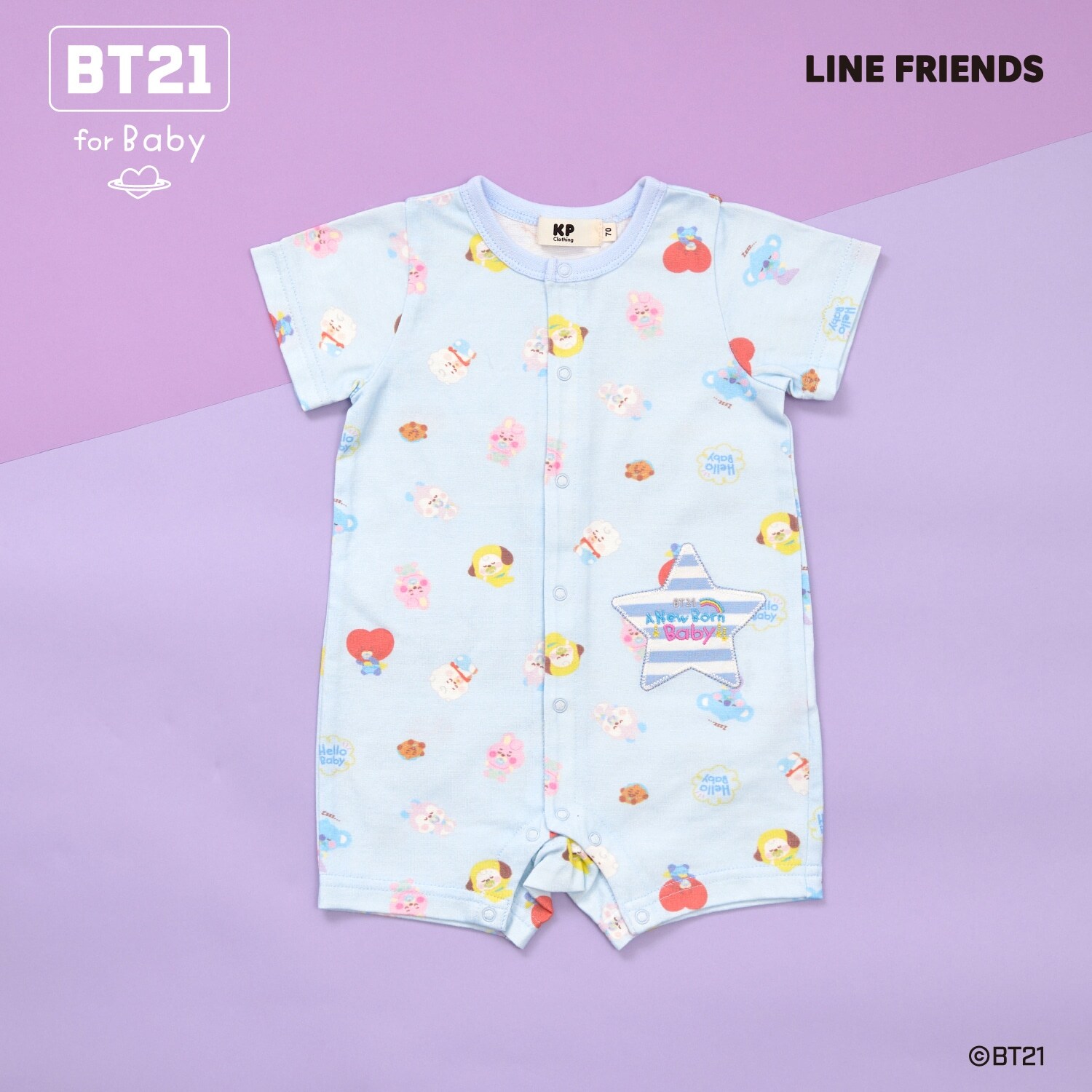 【BT21】アップリケ 総柄ショートオール