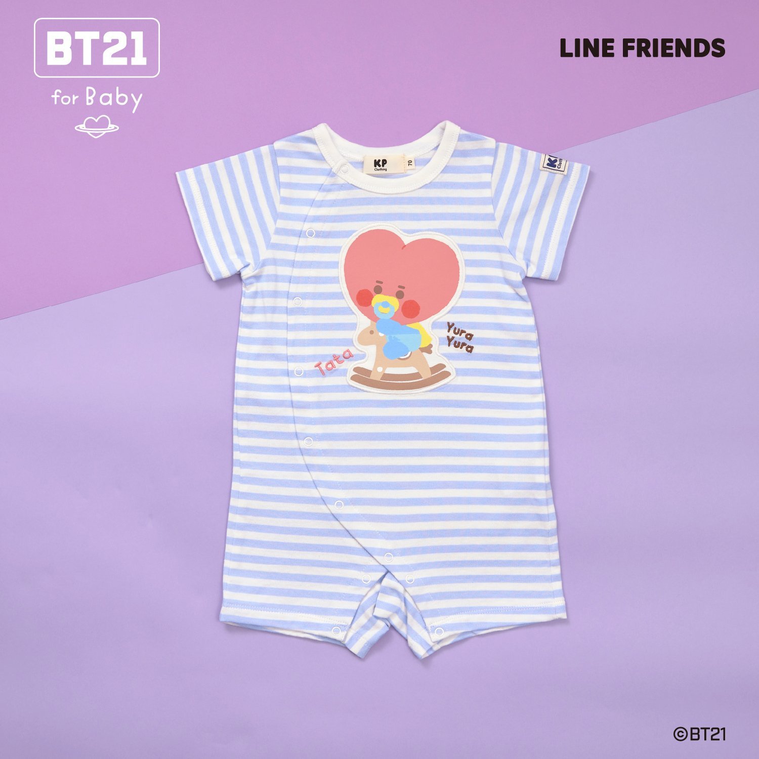 【BT21】アップリケボーダーショートオール