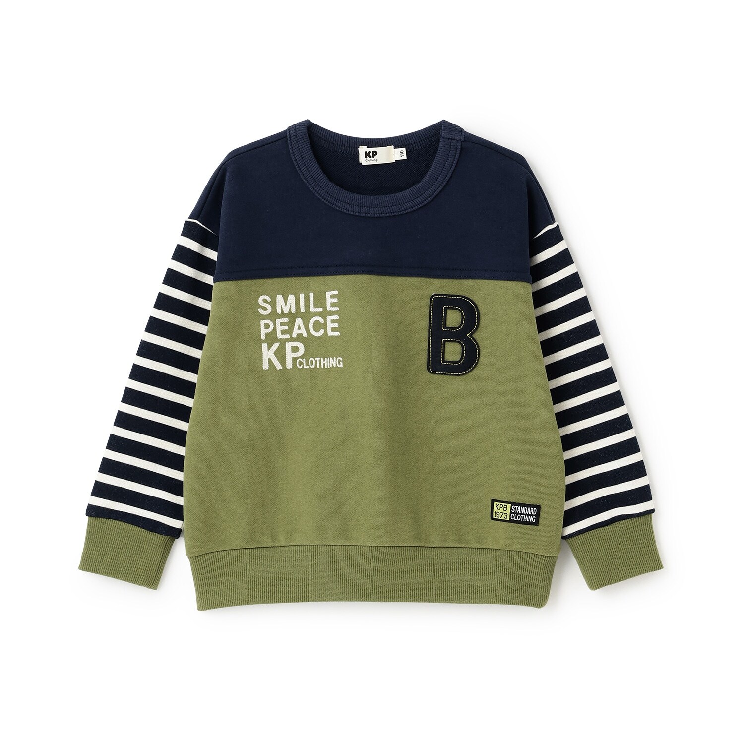 袖ボーダー配色 トレーナー