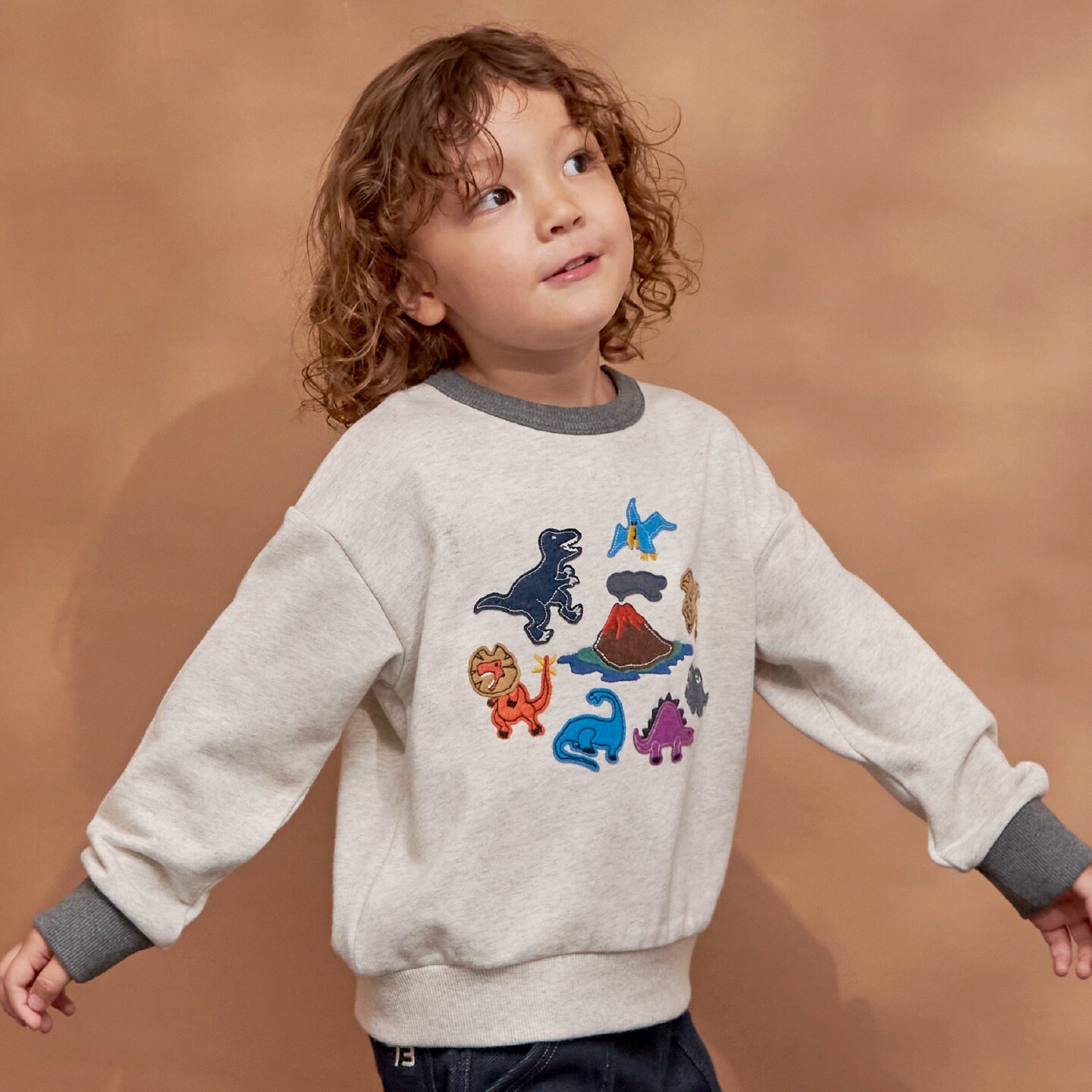 恐竜アップリケ トレーナー