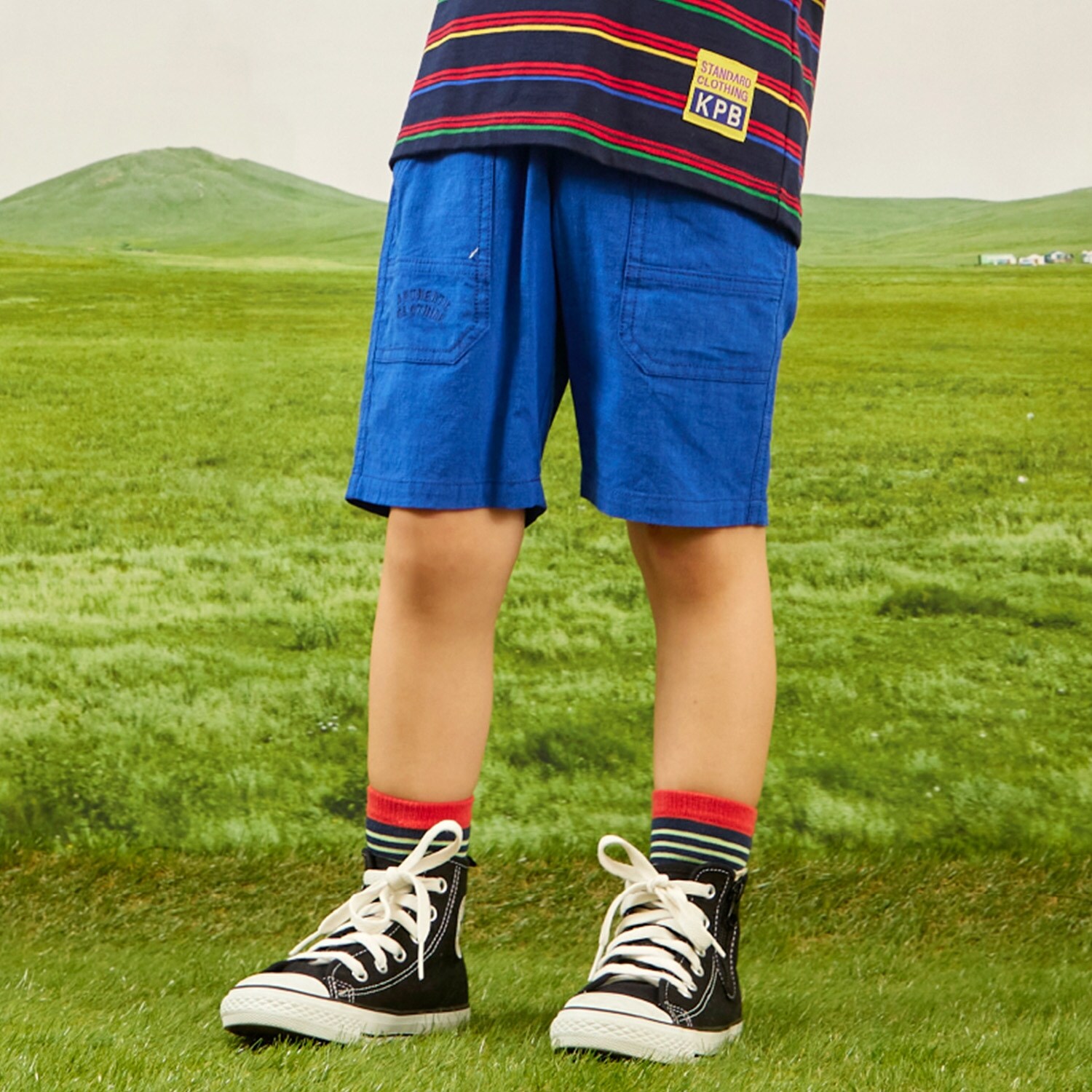 スラブ平織 ハーフパンツ