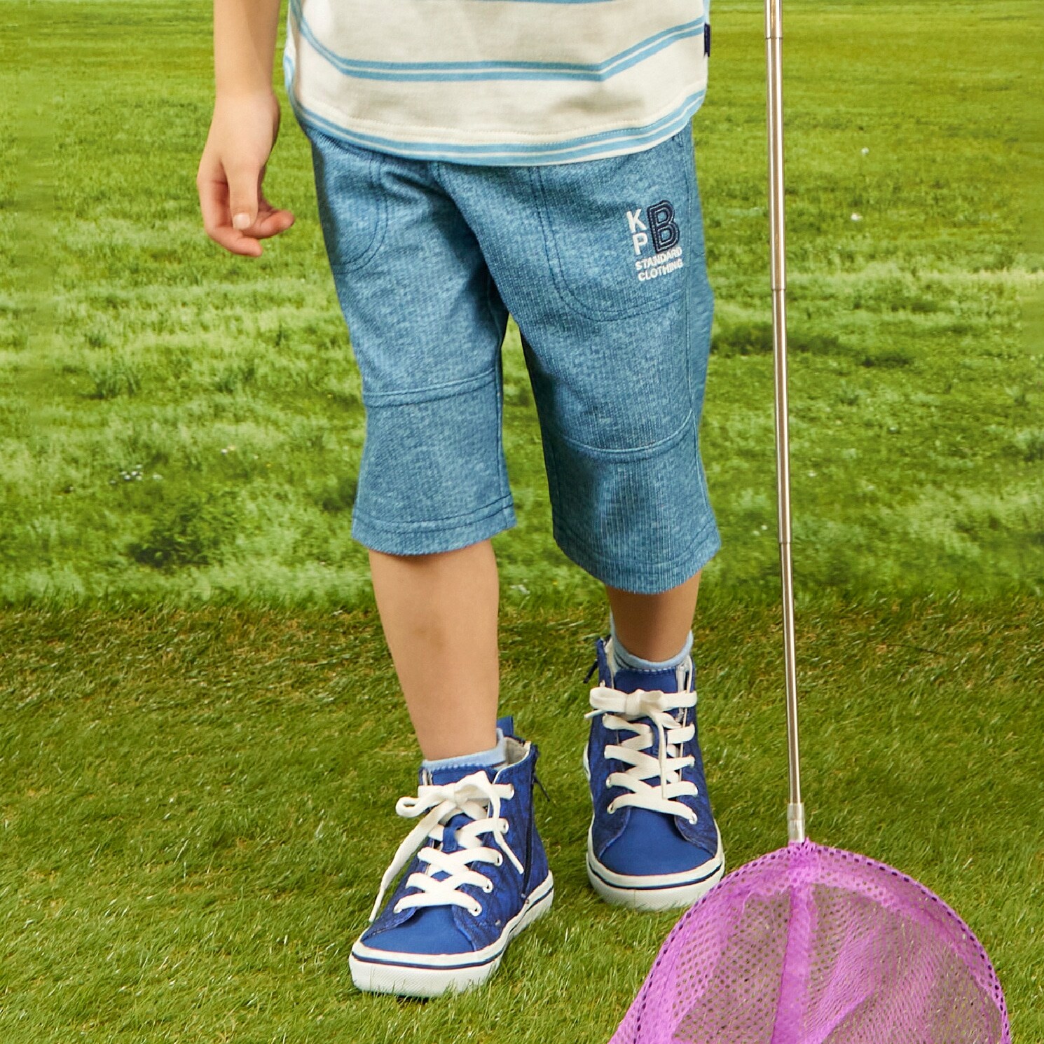 ドライメッシュ デニムプリント ハーフパンツ