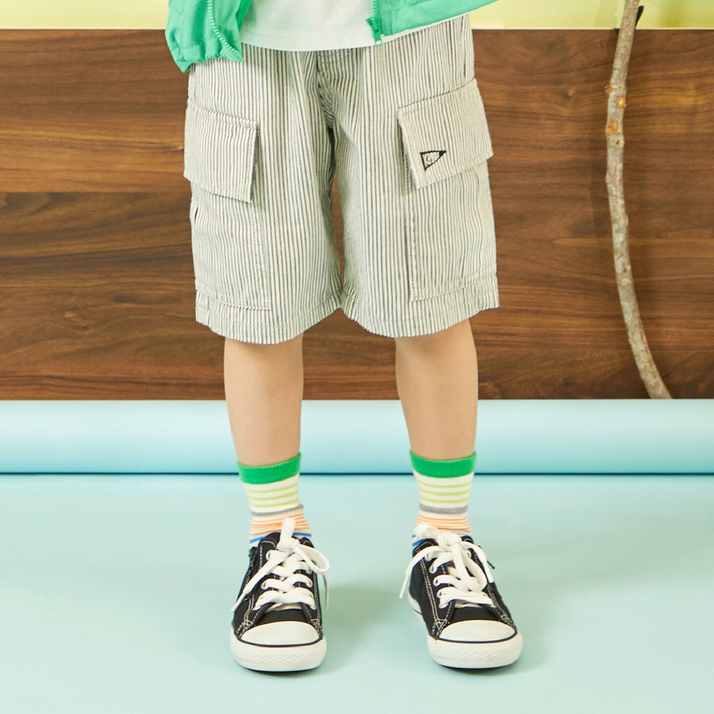 デニム カーゴハーフパンツ