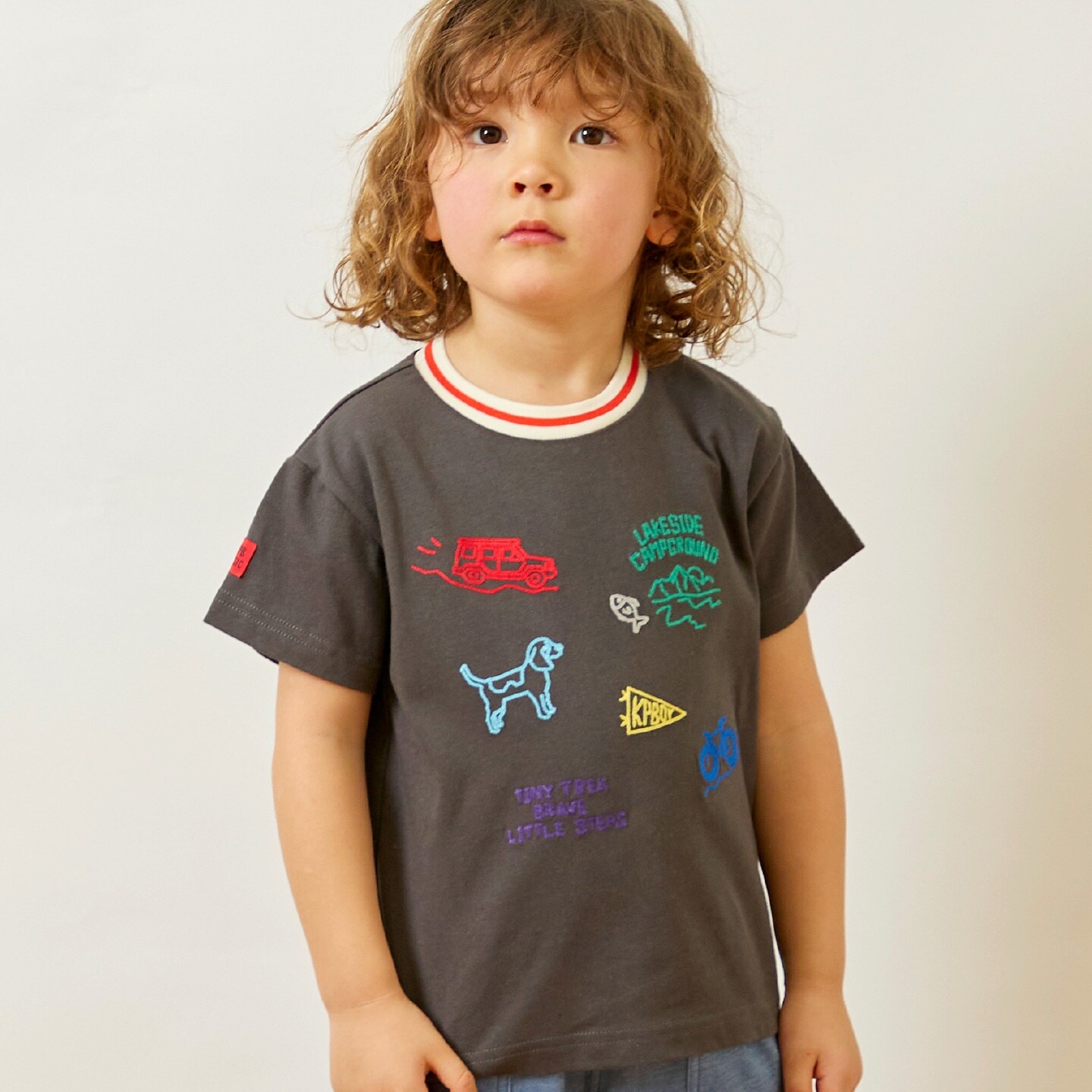 ハンド刺しゅう風 半袖Tシャツ