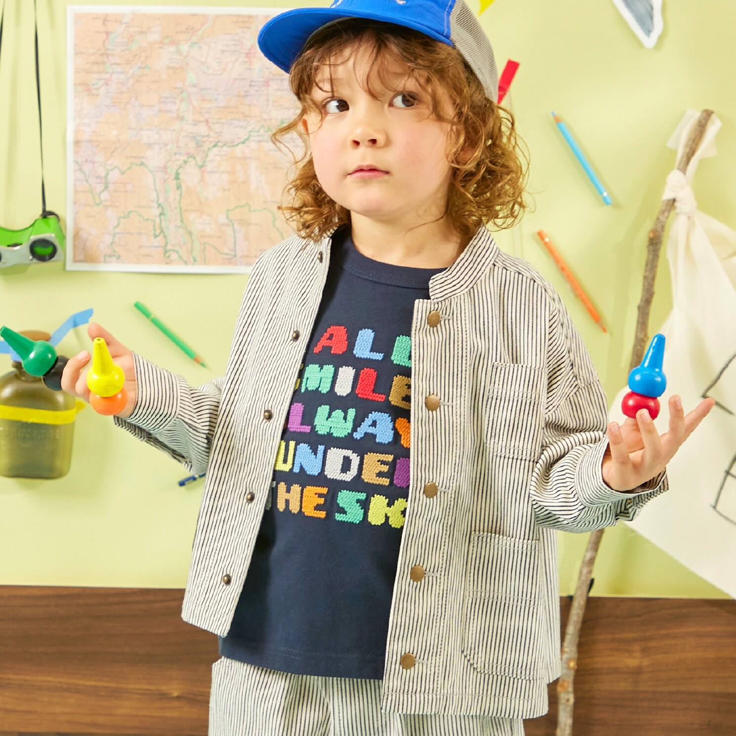 バンドカラー デニムジャケット