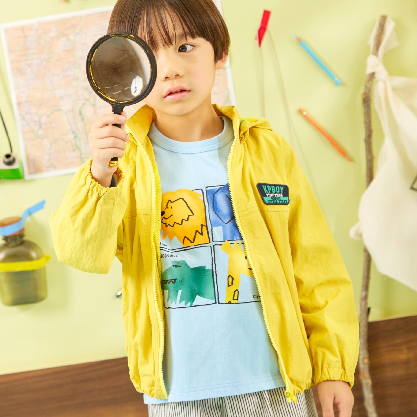 ナイロンタッサー　ワッペンジャケット