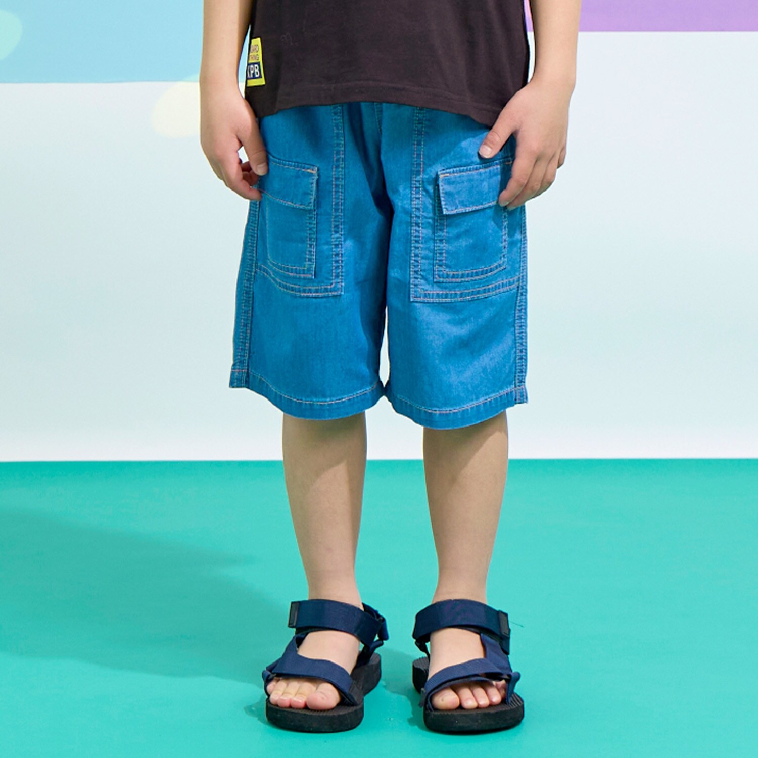 【冷感デニム】 ハーフパンツ