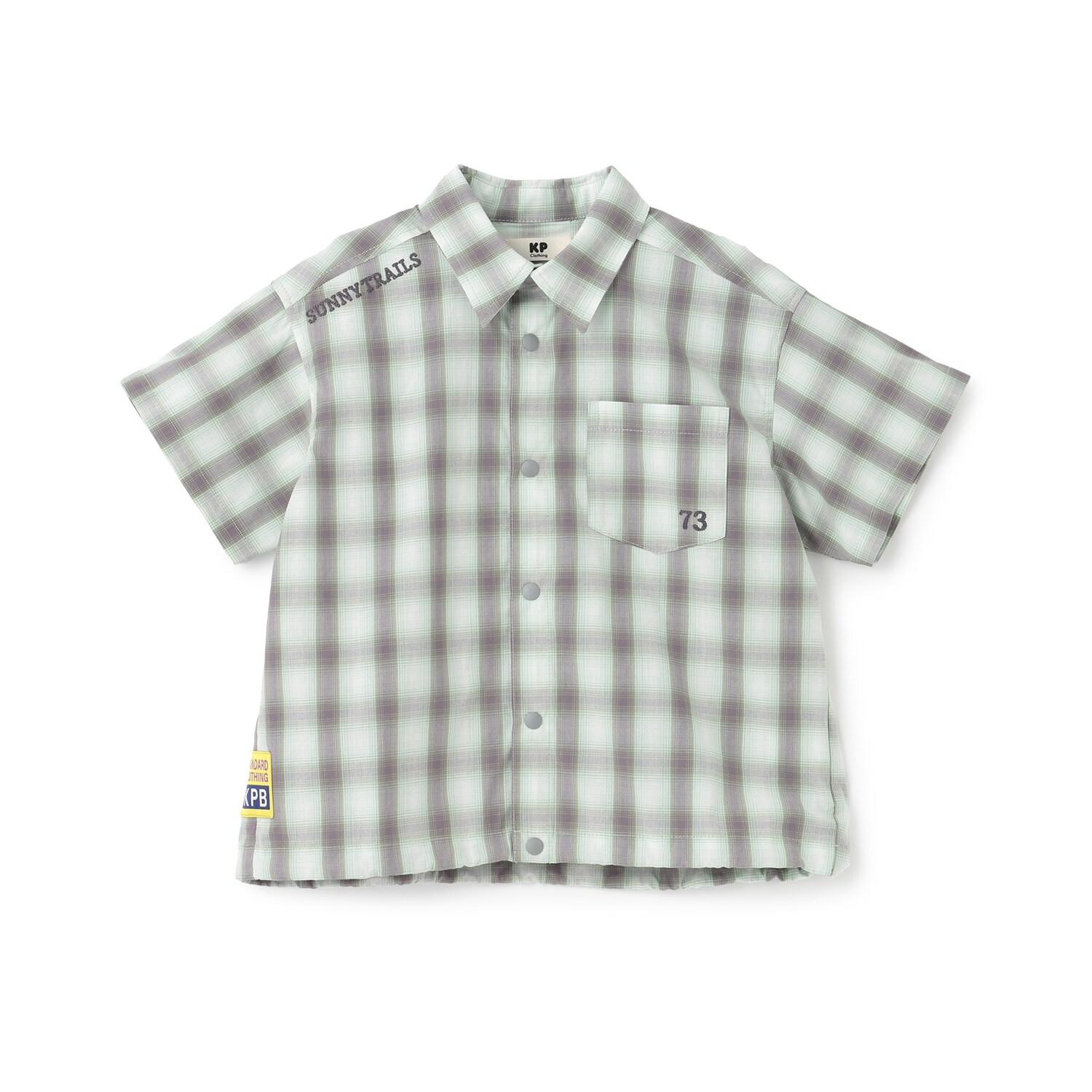 オンブレチェック 半袖シャツ