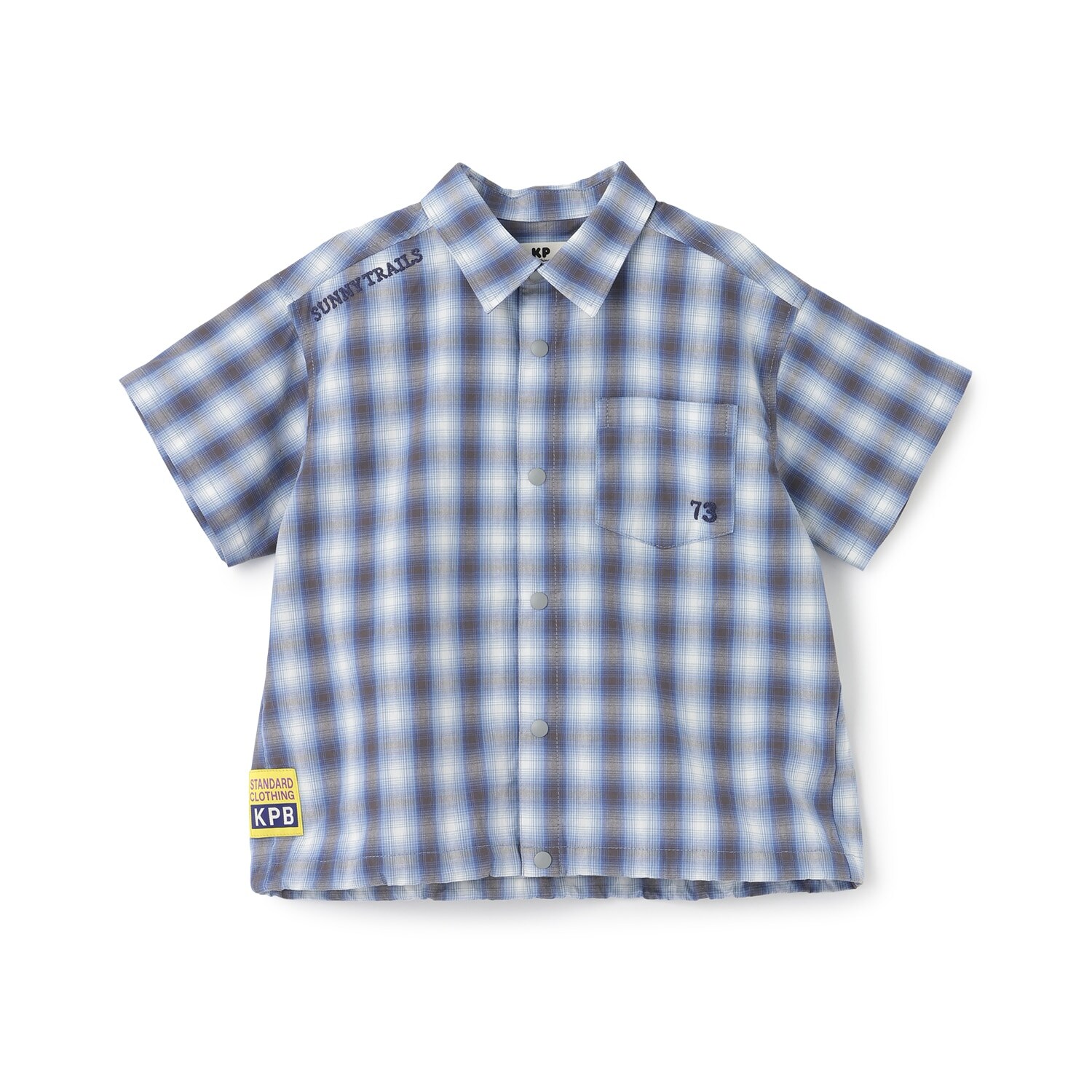 オンブレチェック 半袖シャツ