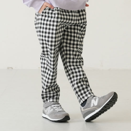 【クロップド丈】ウエストフリルガラテーパードパンツ