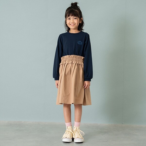 布帛ドッキングワンピース