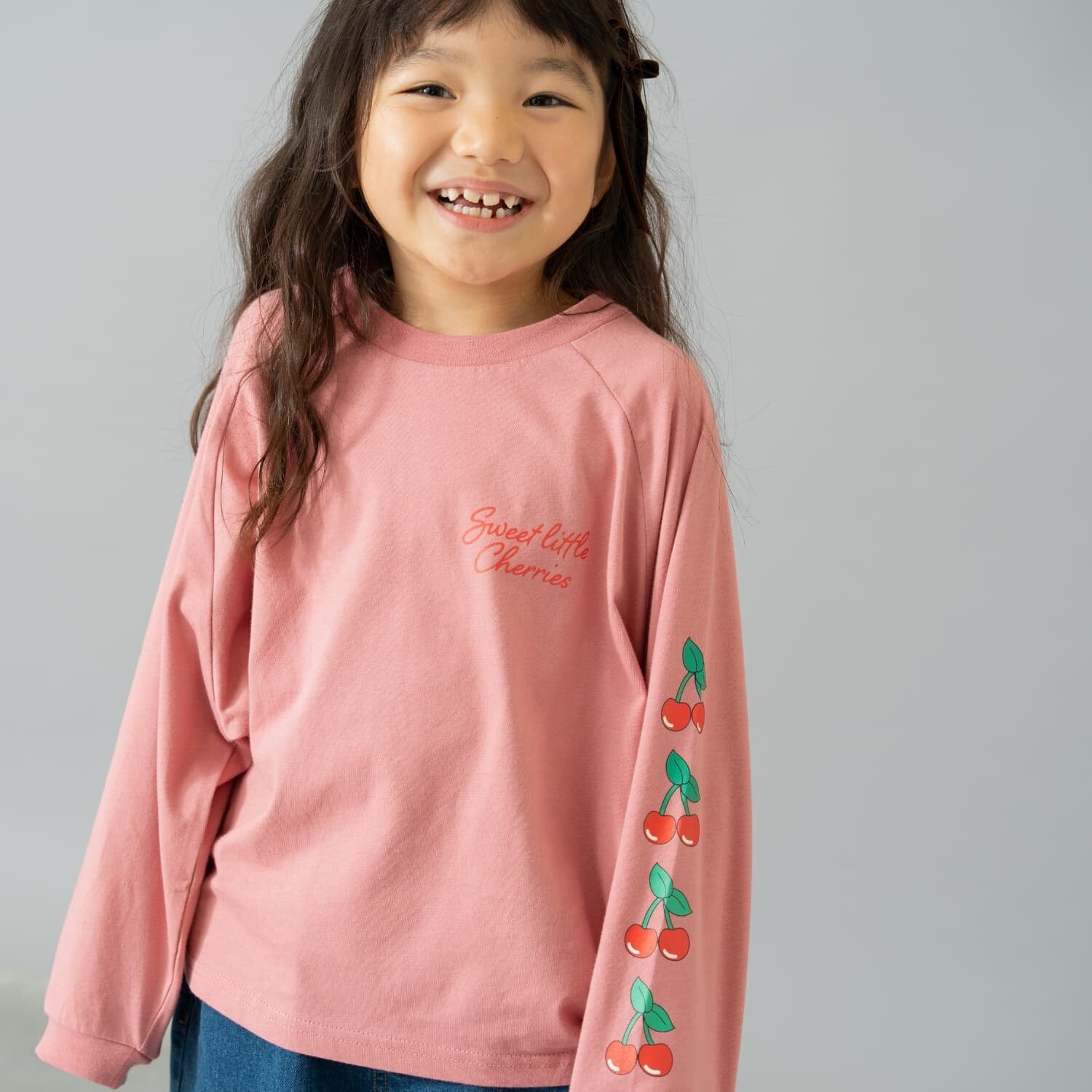 【綿100】【365D.】袖プリントドルマンロンT