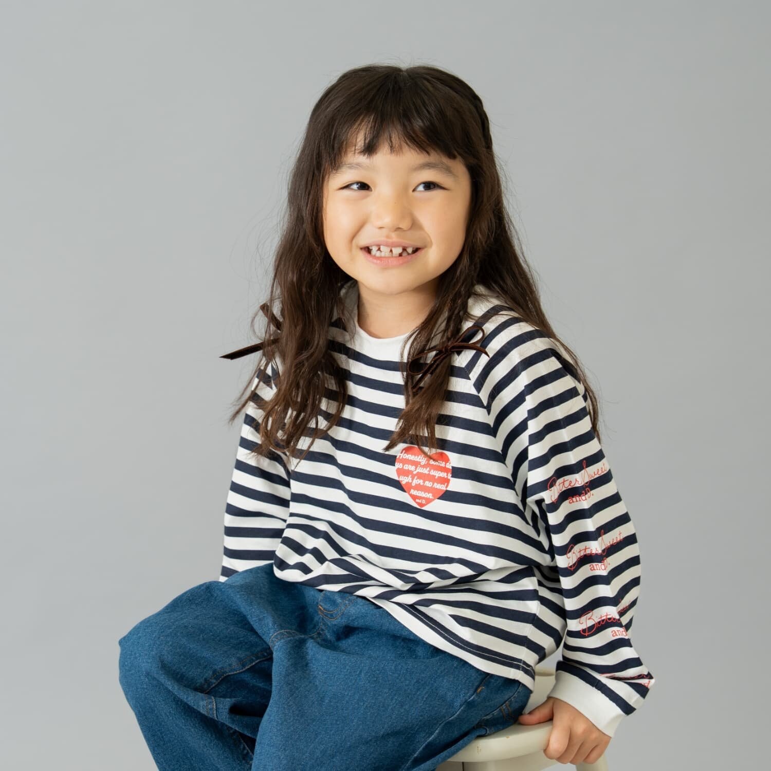 【綿100】【365D.】袖プリントドルマンロンT