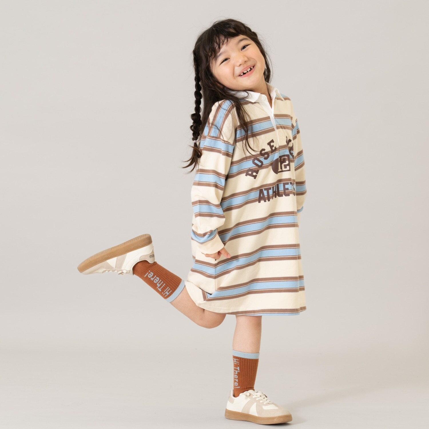 【男女リンク】カレッジプリントラガーワンピ