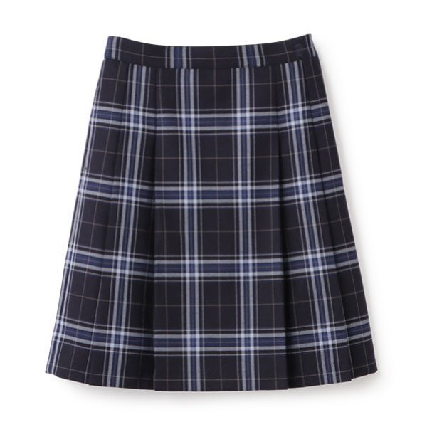*サイドプリーツウールチェックスカート