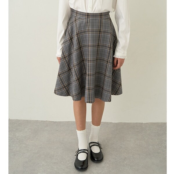 *チェックフレアスカート