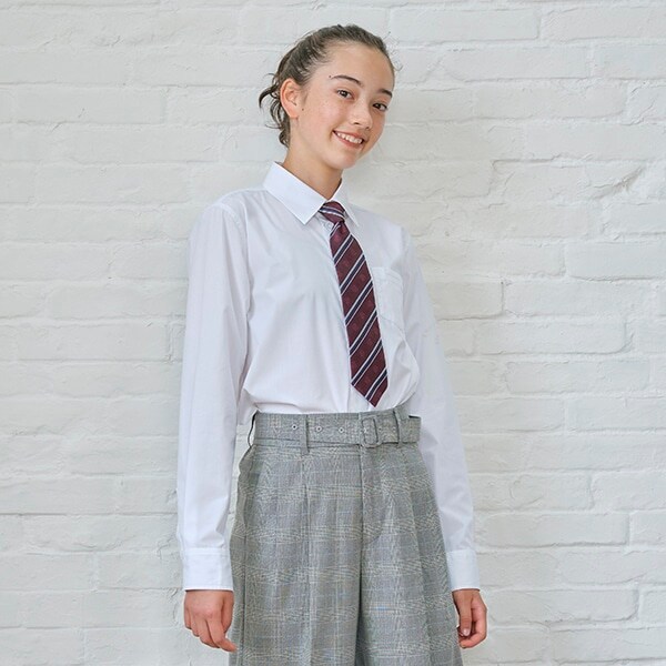 *【シワになりにくい】角襟ブラウス