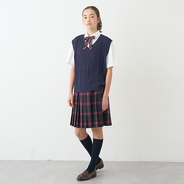 【卒服】【家庭洗濯可】24本チェックプリーツスカート