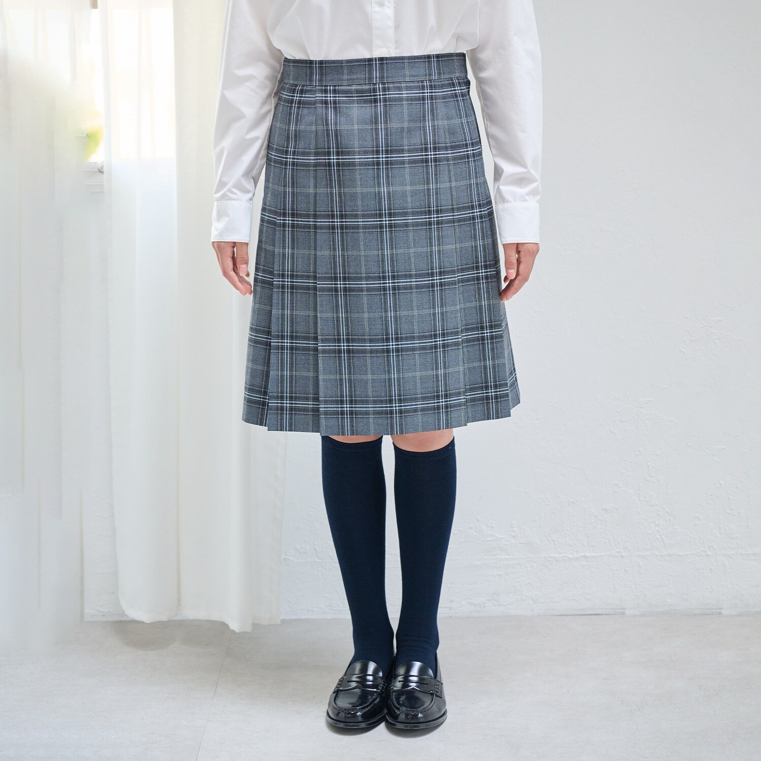 【卒服】【家庭洗濯可】サイドプリーツチェックスカート