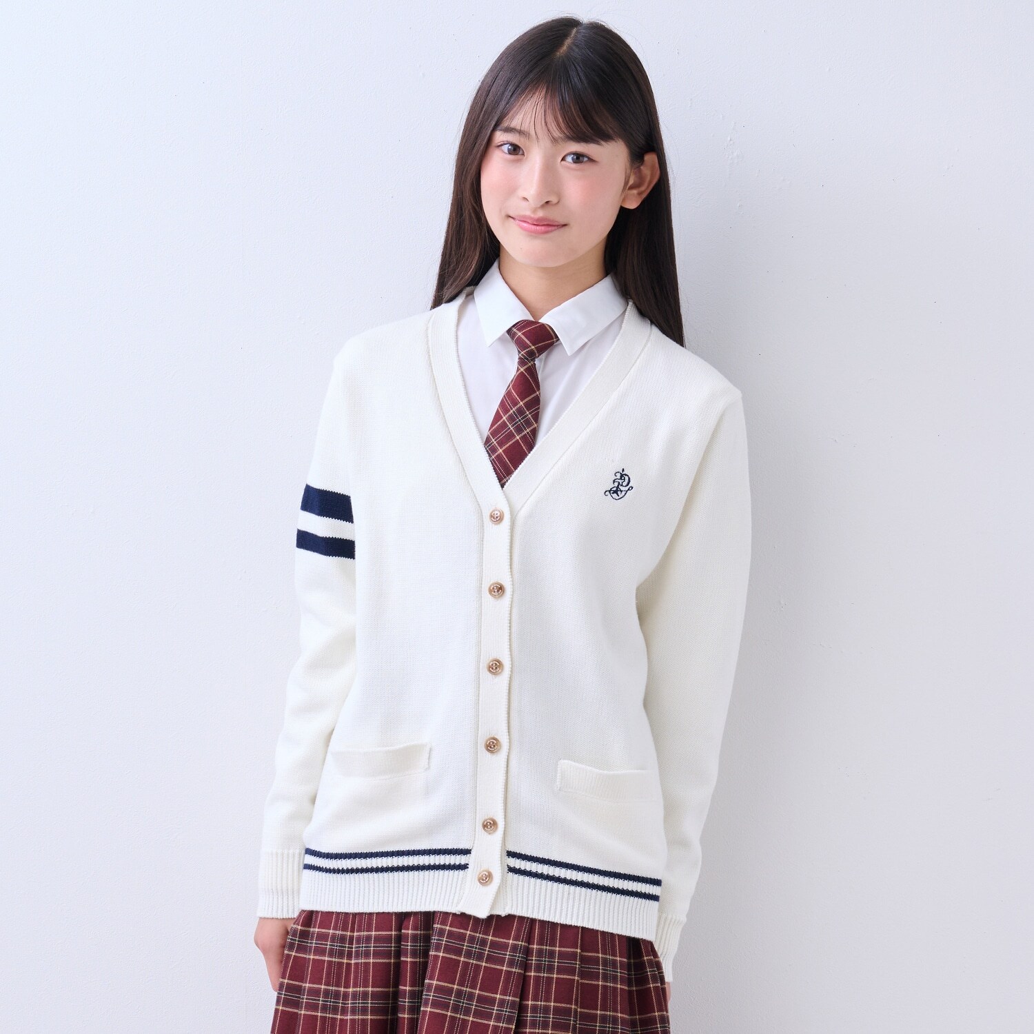 【卒服】Vネックラインカーディガン