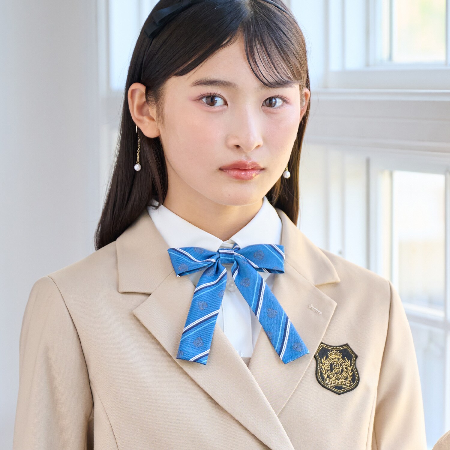 【卒服】ストライプスクールリボン