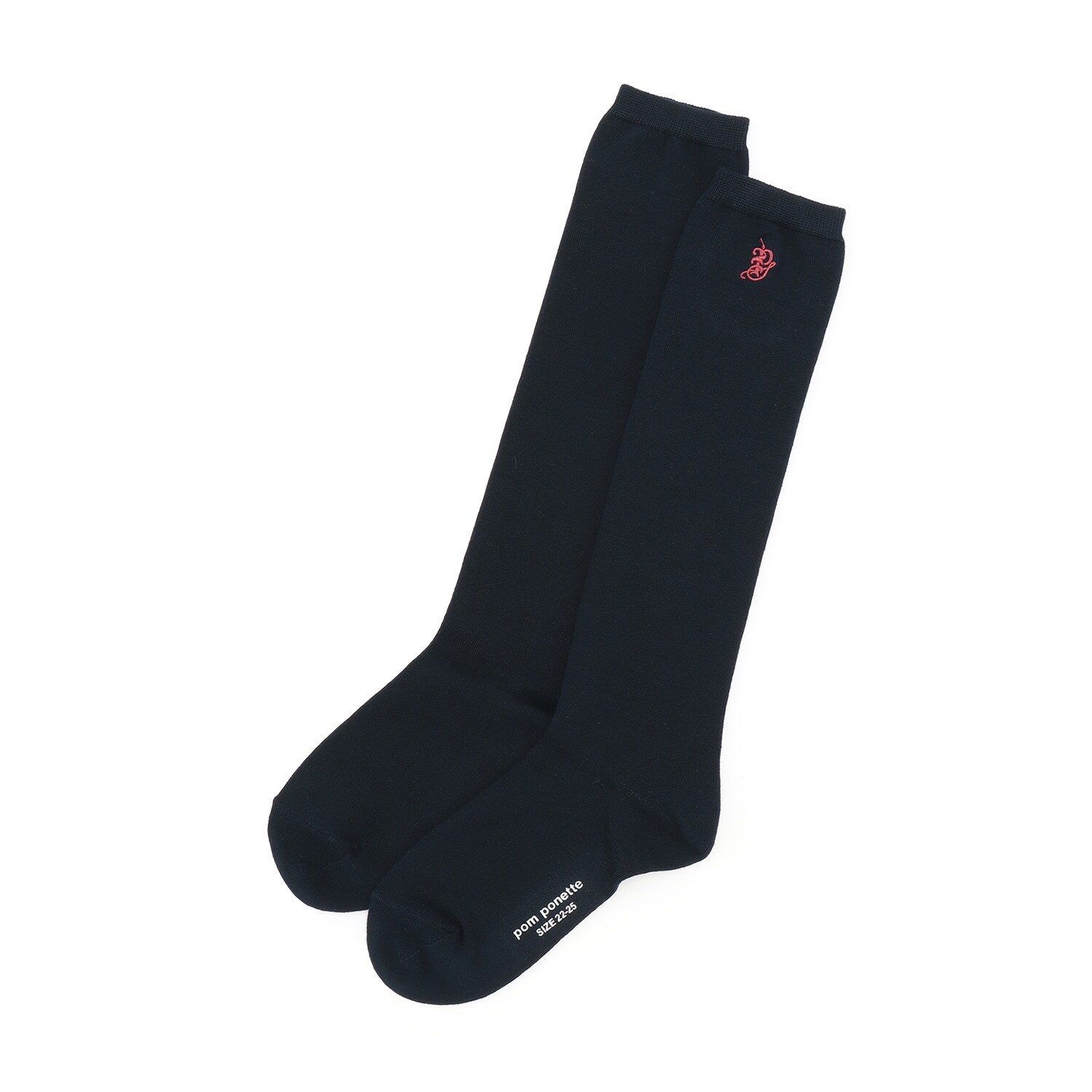 【卒服】ワンポイント刺しゅうハイソックス