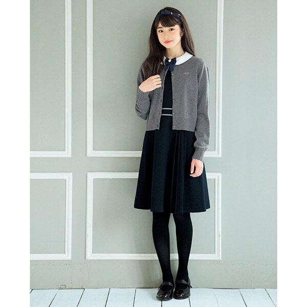 丸衿つきサイドプリーツワンピース