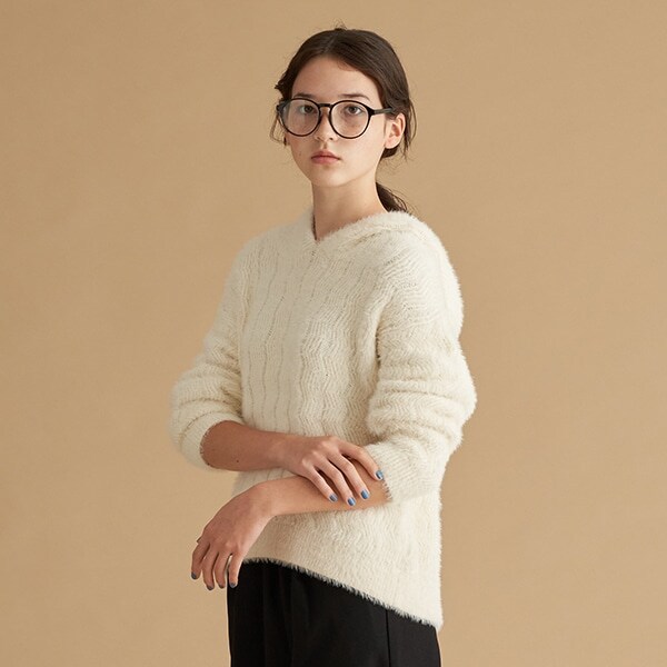 【AMI】7Gファンシーヤーンパーカ