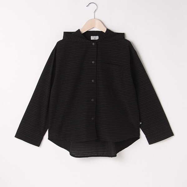 【AMI】シアーボーダーフーディブラウス