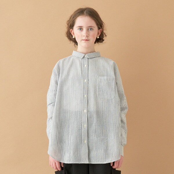 【AMI】シアーサッカーシャツ