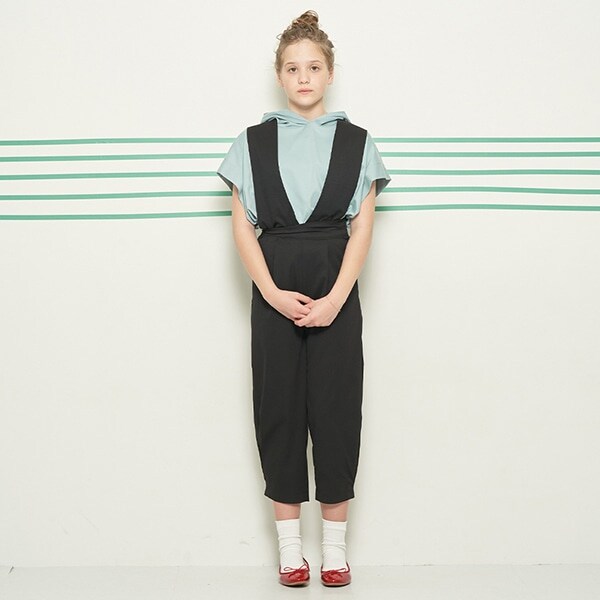 【AMI】裾タックサスペンダーパンツ