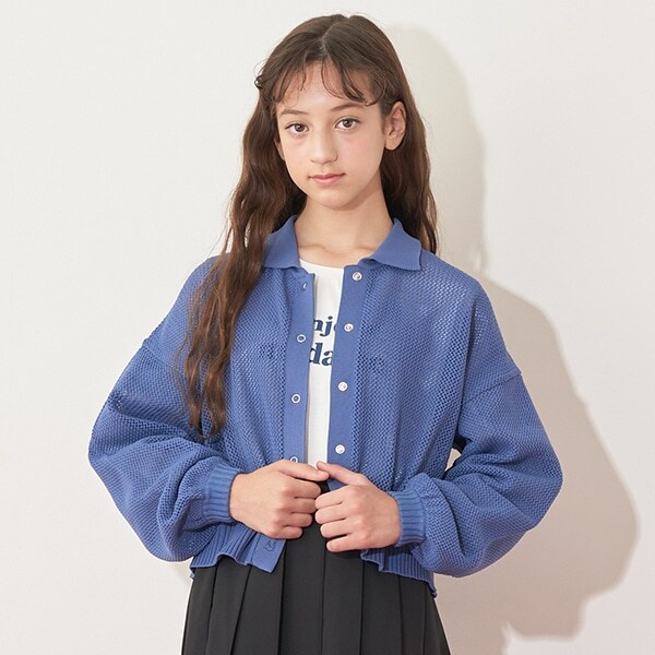 【AMI】メッシュポロカーデ×長袖Tシャツセット