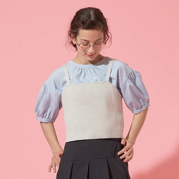 【AMI】2WAYブラウス×ラメビスチェセット