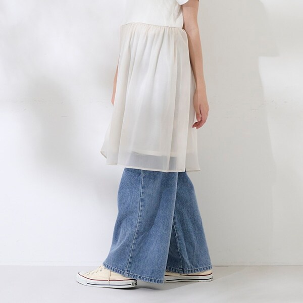 【AMI】インタックデニムワイドパンツ