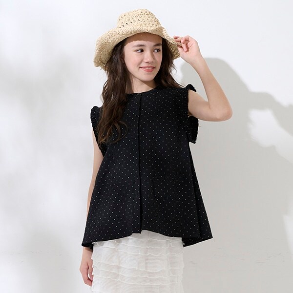 【AMI】膨れドットノースリブブラウス