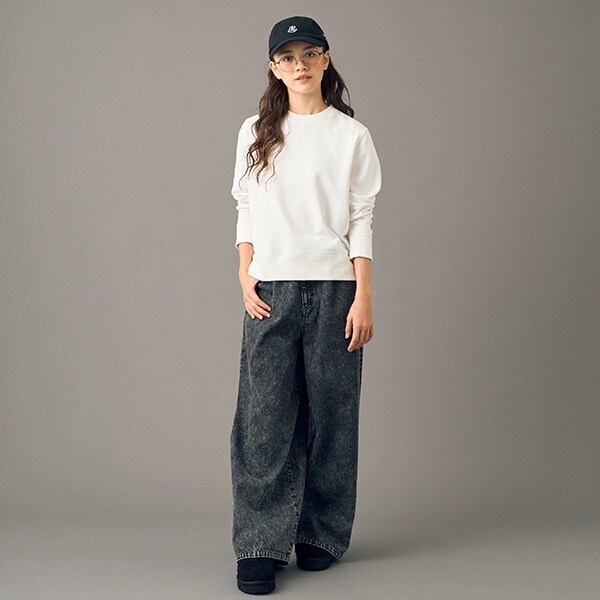 【AMI】パールフックデニムワイドパンツ