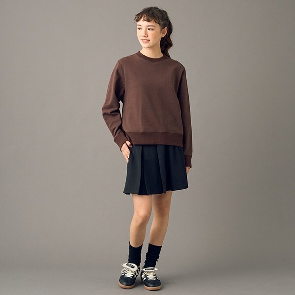 【AMI】ウエスト折り返しプリーツスカパン