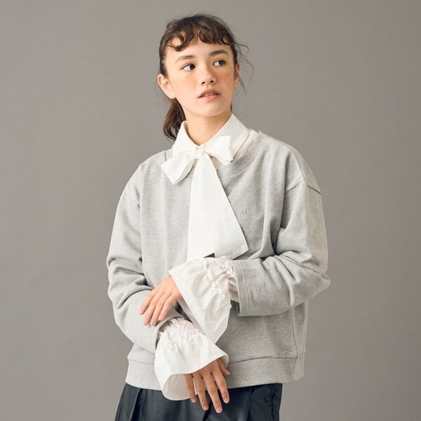 【AMI】ボートネックプルオーバー　ボウタイブラウスセット