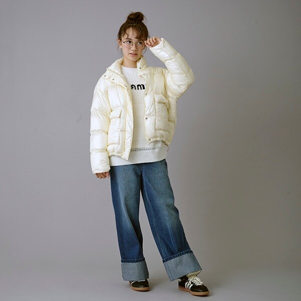 【AMI】ロールアップワイドデニムパンツ