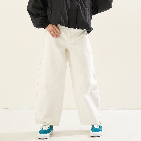 【ニコ☆プチ掲載】【AMI】ベルト付きバレルシルエットパンツ