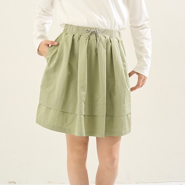 【Cuugal掲載】【AMI】【撥水】ウエストリブ裾タックスカート