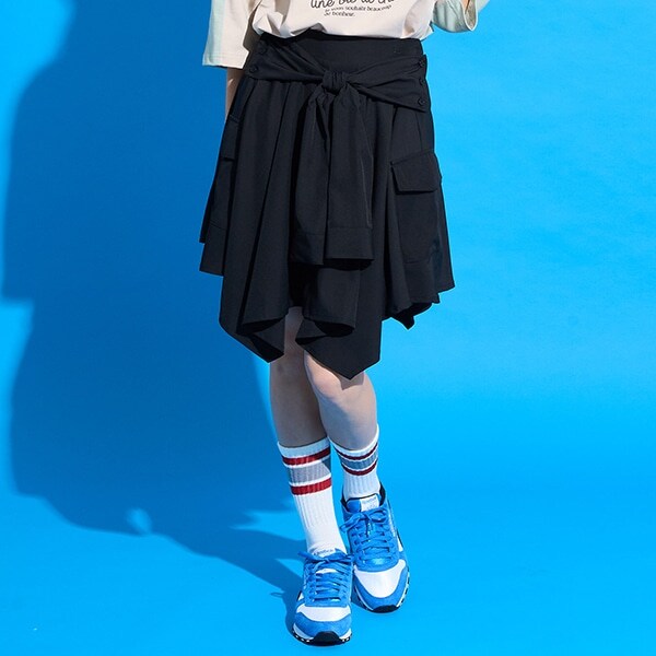 【AMI】腰巻シャツ風スカパン